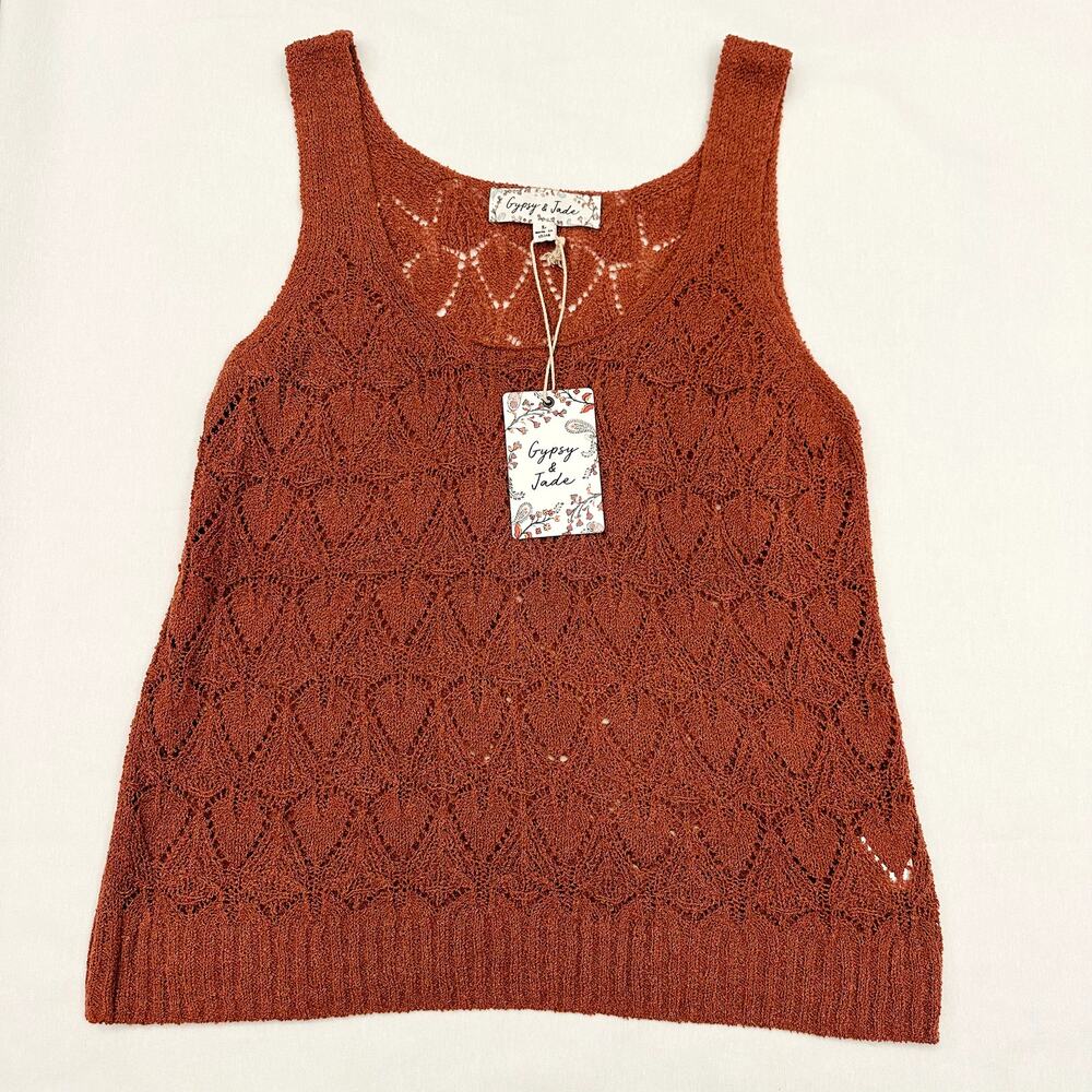 Gypsy & Jade Rust Lace Tank Top -‎ Women's Size L